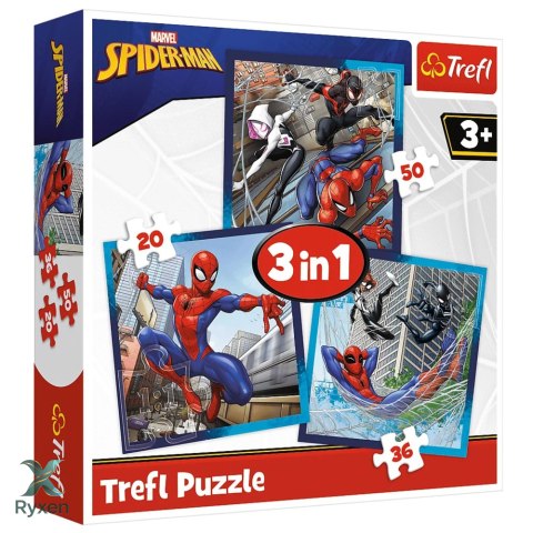 Puzzle - 3w1 (20, 36, 50) - Pajęczy przyjaciele - Disney Marvel Spiderman - Trefl 34874 TREFL PUZZLE