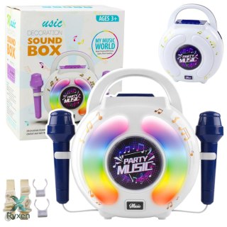 Zestaw Karaoke Dwa Mikrofony Głośnik Bluetooth MP3 Nagrywanie LED LEAN TOYS