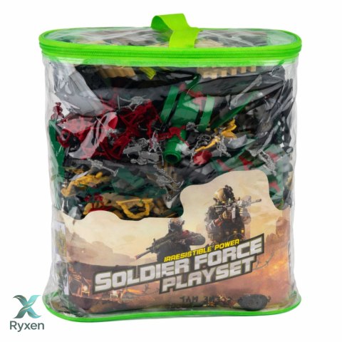 Baza Wojskowa Figurki Żołnierzyki Pojazdy Duży Zestaw Militarny 300 el. LEAN TOYS