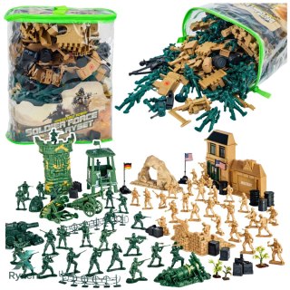 Baza Wojskowa Figurki Żołnierzyki Pojazdy Duży Zestaw Militarny 400 el. LEAN TOYS