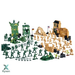 Baza Wojskowa Figurki Żołnierzyki Pojazdy Duży Zestaw Militarny 400 el. LEAN TOYS