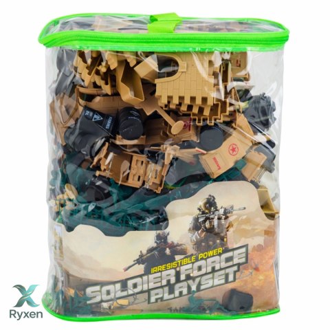 Baza Wojskowa Figurki Żołnierzyki Pojazdy Duży Zestaw Militarny 400 el. LEAN TOYS