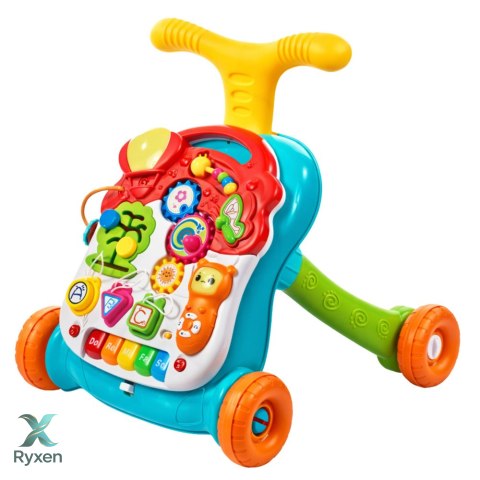 Chodzik Pchacz Edukacyjny Stolik Panel Interaktywny 5w1 Wielokolorowy LEAN TOYS