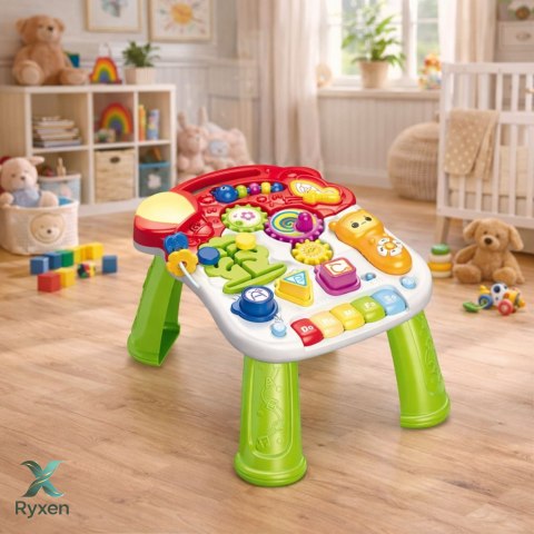 Chodzik Pchacz Hulajnoga Stolik Edukacyjny Panel Interaktywny 5w1 Kolorowy LEAN TOYS