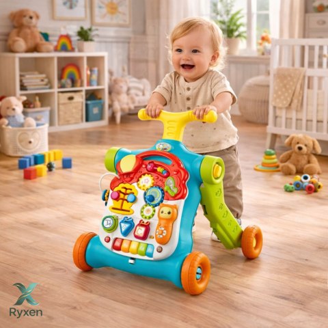 Chodzik Pchacz Hulajnoga Stolik Edukacyjny Panel Interaktywny 5w1 Kolorowy LEAN TOYS