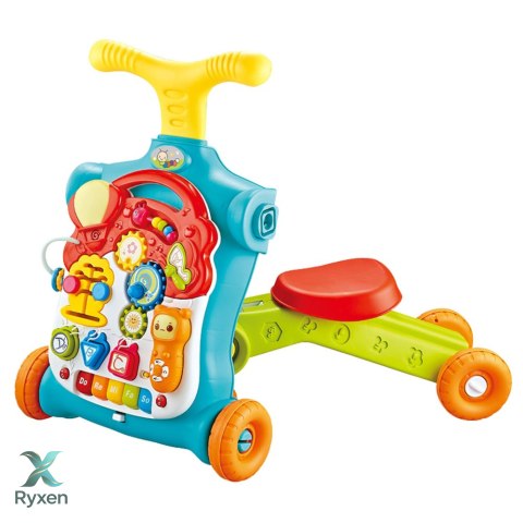 Chodzik Pchacz Hulajnoga Stolik Edukacyjny Panel Interaktywny 5w1 Kolorowy LEAN TOYS