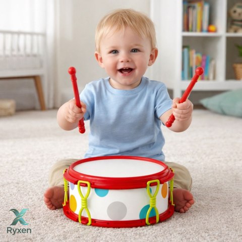 Instrumenty Muzyczne Dla Dzieci Bębenek Grzechotki Tamburyn Kastaniety LEAN TOYS