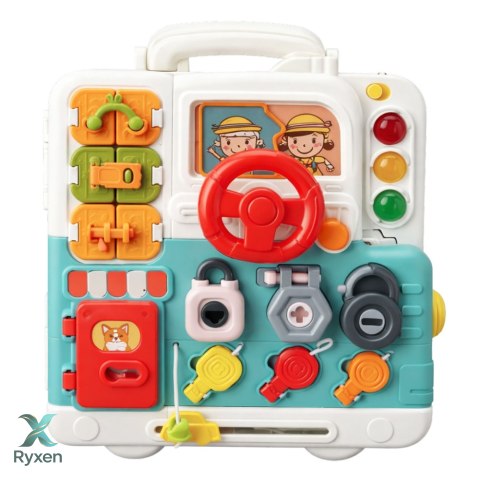 Interaktywna Książka Tablica Edukacyjna Manipulacyjna Światła Dźwięki 16el. LEAN TOYS