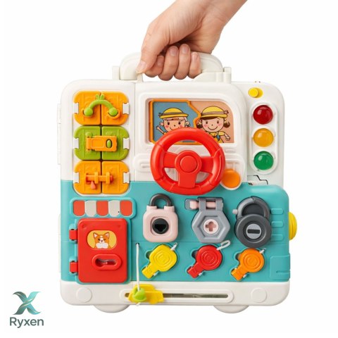 Interaktywna Książka Tablica Edukacyjna Manipulacyjna Światła Dźwięki 16el. LEAN TOYS