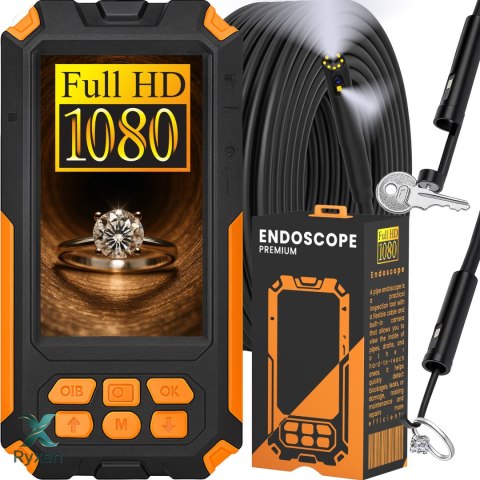 Kamera inspekcyjna duo endoskop 5m 9led 2xfull hd warsztatowa dwie kamery - e696 RTO