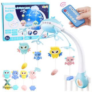Karuzela Do Łóżeczka Projektor 2w1 Melodie Odgłosy Zwierząt Pilot Różowa LEAN TOYS