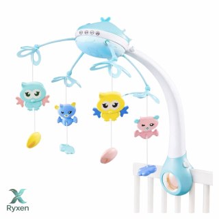 Karuzela Do Łóżeczka Projektor 2w1 Melodie Odgłosy Zwierząt Pilot Różowa LEAN TOYS