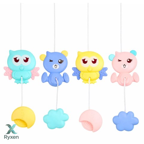 Karuzela Do Łóżeczka Projektor 2w1 Melodie Odgłosy Zwierząt Pilot Różowa LEAN TOYS