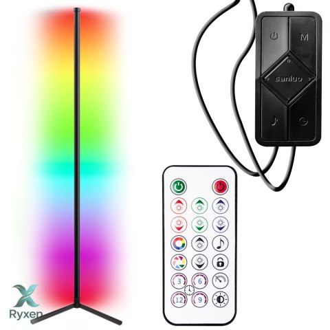 Lampa narożna podłogowa stojąca rgb led pilot aplikacja music sensor 150cm RTO