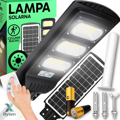 Lampa uliczna led latarnia solarna 240w + pilot (uchwyt montażowy m004b+ baterie) zestaw e307 RTO