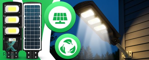 Lampa uliczna led latarnia solarna 240w + pilot (uchwyt montażowy m004b+ baterie) zestaw e307 RTO