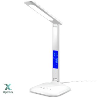 Lampka led biurkowa 5 trybów światła ładowarka ekran lcd budzik zegar temp RTO