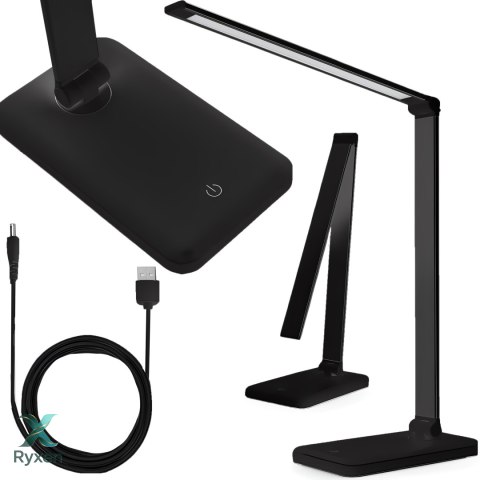 Lampka led biurkowa szkolna na biurko dotykowa 5 barw 5w ściemniana usb -e147-1 czarny RTO
