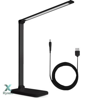 Lampka led biurkowa szkolna na biurko dotykowa 5 barw 5w ściemniana usb -e147-1 czarny RTO