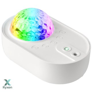 Lampka nocna projektor gwiazd nieba 2w1 obrotowa 3 dźwięki natury + pilot RTO