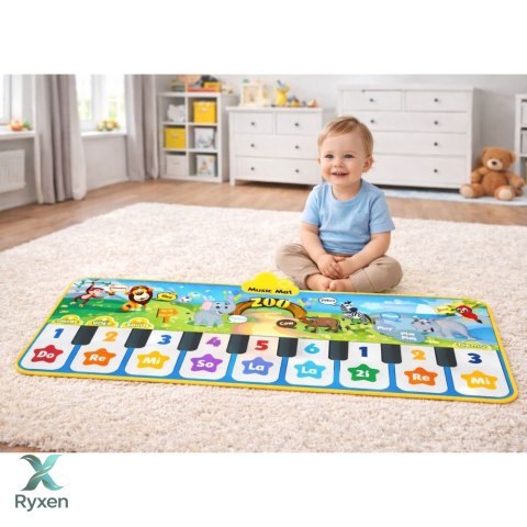 Mata Taneczna Interaktywna Pianinko Zwierzęta ZOO 10 Melodii 126 cm LEAN TOYS