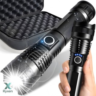 Mocna latarka taktyczna led xhp90 zoom survivalowa cree zasilana na baterie -e953 RTO