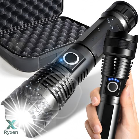 Mocna latarka taktyczna led xhp90 zoom survivalowa cree zasilana na baterie -e953 RTO