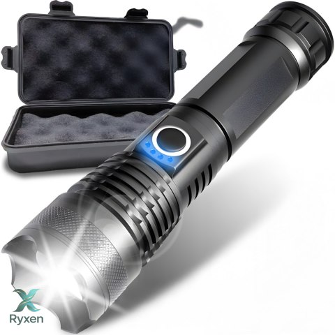Mocna latarka taktyczna led xhp90 zoom survivalowa cree zasilana na baterie -e953 RTO