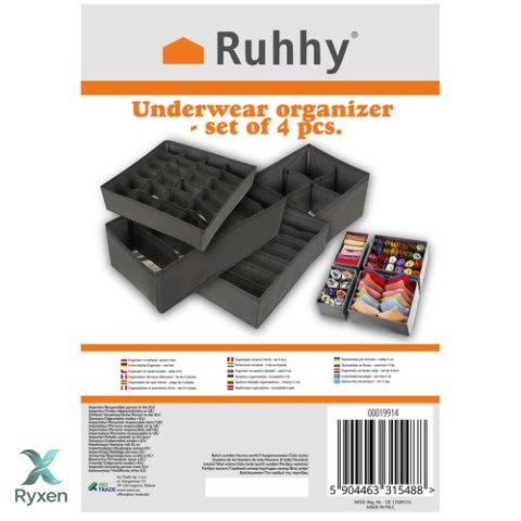 Organizer na bieliznę- zestaw 4szt. Ruhhy RUHHY