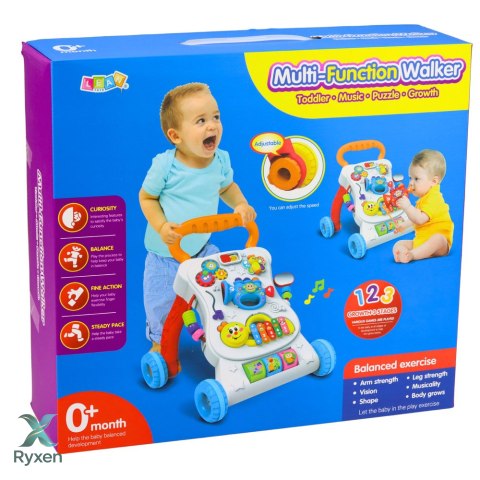 Pchacz Chodzik Edukacyjny Interaktywny Muzyczny Panel 3W1 Dźwięki LEAN TOYS
