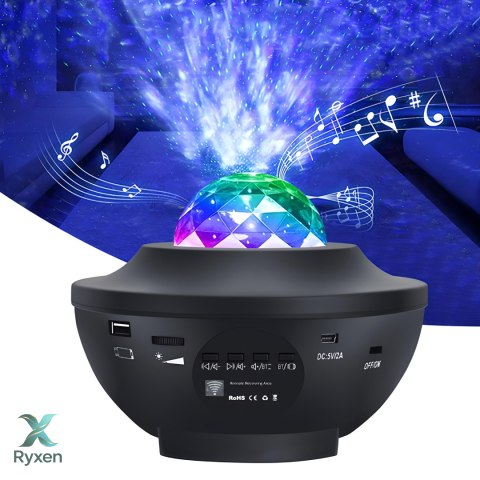 Projektor gwiazd dla dzieci obrotowy lampka nocna rzutnik led usb + pilot -e785 RTO