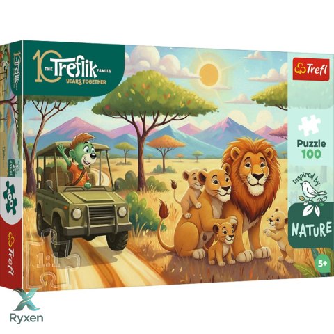 Puzzle - 100 - Lwy - Rodzina Treflików - Inspired By Nature - Trefl 16593 TREFL PUZZLE