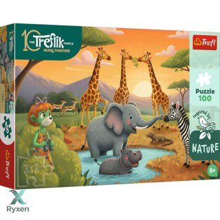 Puzzle - 100 - Wesoła ferajna - Rodzina Treflików - Inspired By Nature - Trefl 16571 TREFL PUZZLE