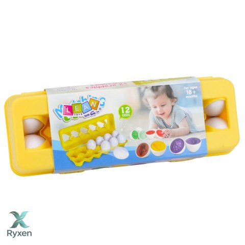 Sorter Edukacyjny Jajka Dopasowywanie Kształtów Owoce Kolorowe 12 szt. LEAN TOYS