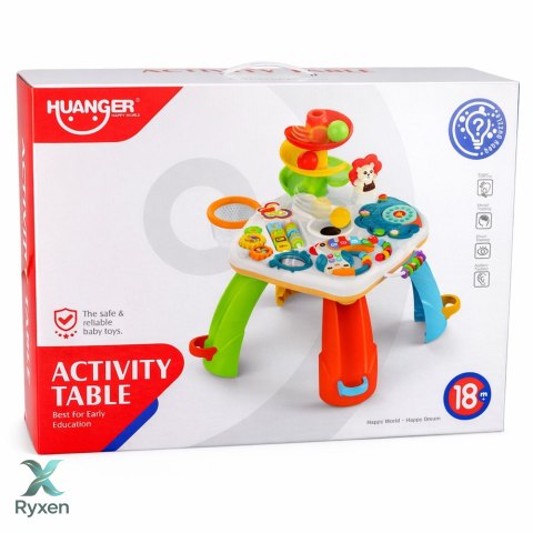 Stolik Edukacyjny Interaktywne Pianinko Zjeżdżalnia Dla Piłek Ruchome El. LEAN TOYS