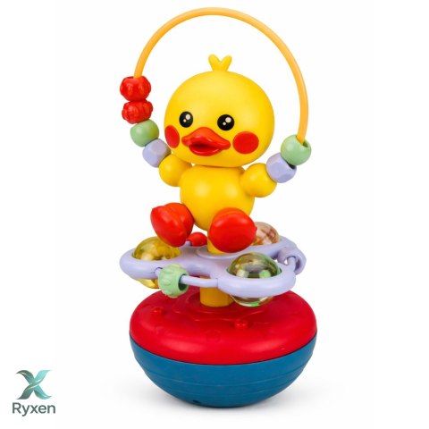 Wańka Wstańka Kaczuszka Edukacyjna Interaktywna Dźwięki Grzechotka Żółta LEAN TOYS