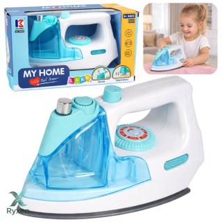 Żelazko Dla Dzieci Spryskiwacz na Wodę Spray Światło Dźwięk Niebieskie LEAN TOYS