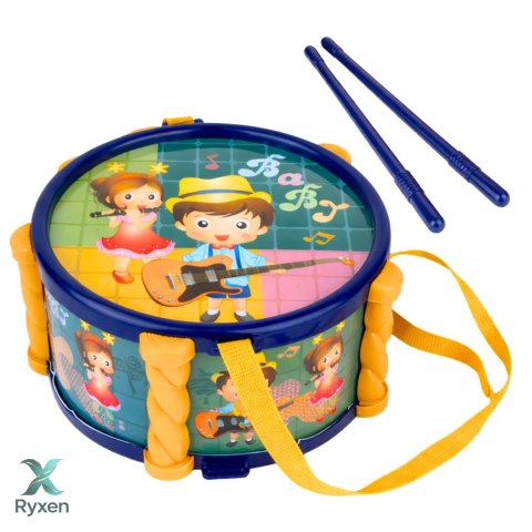 Zestaw Instrumenty Muzyczne Dla Dzieci Bębenek Trąbka Grzechotki Pałeczki LEAN TOYS