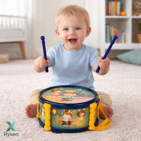 Zestaw Instrumenty Muzyczne Dla Dzieci Bębenek Trąbka Grzechotki Pałeczki LEAN TOYS