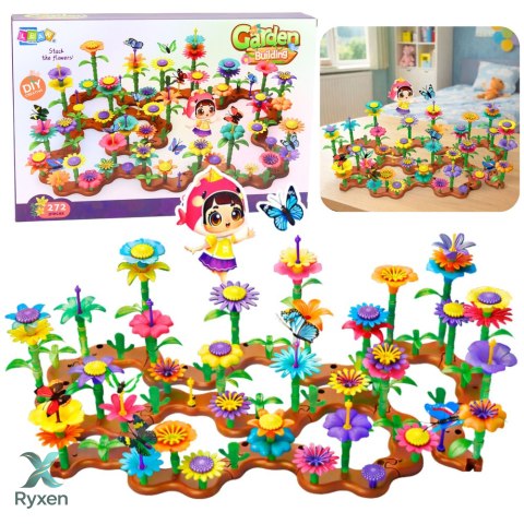 Zestaw Klocki Konstrukcyjne Kreatywny Ogród Kwiaty Rośliny 3D 272 el. LEAN TOYS