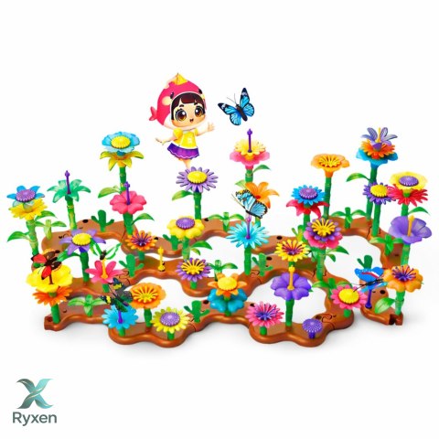 Zestaw Klocki Konstrukcyjne Kreatywny Ogród Kwiaty Rośliny 3D 272 el. LEAN TOYS