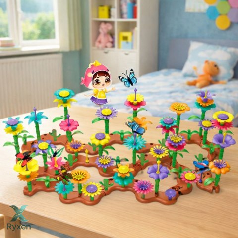 Zestaw Klocki Konstrukcyjne Kreatywny Ogród Kwiaty Rośliny 3D 272 el. LEAN TOYS