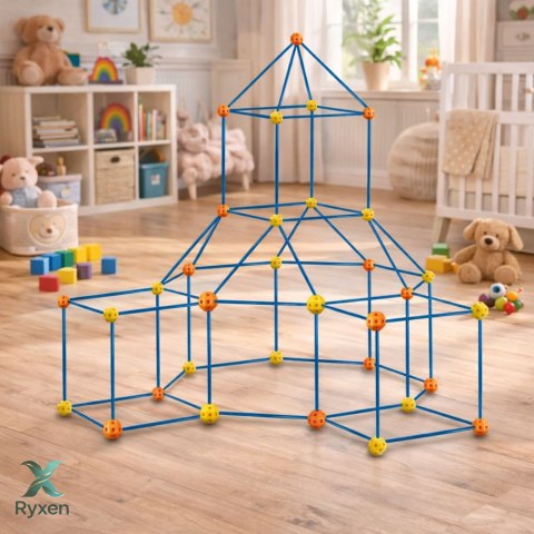 Zestaw Kreatywny Rurki Konstrukcyjne Do Budowania Przestrzennego 340 el. LEAN TOYS