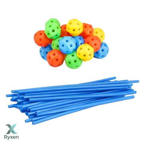 Zestaw Kreatywny Rurki Konstrukcyjne Do Budowania Przestrzennego 340 el. LEAN TOYS