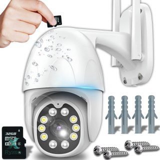 Zewnętrzna kamera obrotowa ip wifi zoom 2mpx + karta pamięci 32gb + adapter -e195 RTO