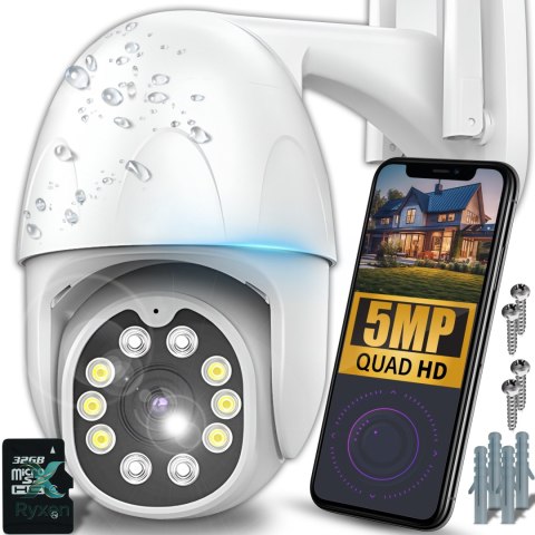 Zewnętrzna kamera obrotowa ip wifi zoom 2mpx + karta pamięci 32gb + adapter -e195 RTO