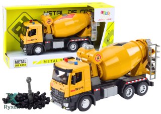 Ciężarówka Betoniarka Żółta Pojazd Budowlany Napęd Frykcyjny Światło Dźwięk LEAN TOYS