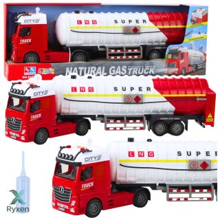 Ciężarówka Cysterna Pompowanie Wody Światła Dźwięki Biało-Czerwona LEAN TOYS
