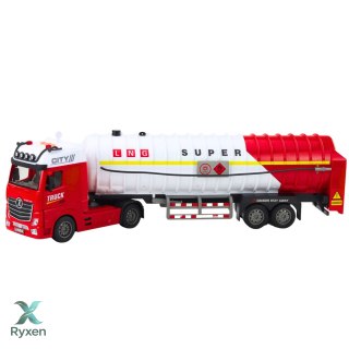 Ciężarówka Cysterna Pompowanie Wody Światła Dźwięki Biało-Czerwona LEAN TOYS