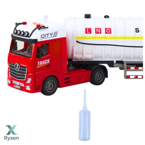 Ciężarówka Cysterna Pompowanie Wody Światła Dźwięki Biało-Czerwona LEAN TOYS